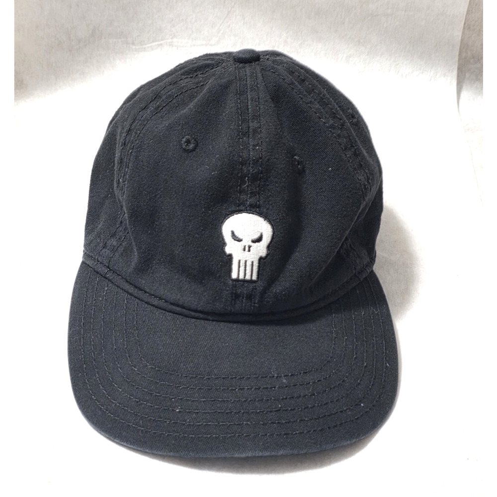 Marvel The Punisher Black Dad Hat Baseball Cap Embroidered Skull Logo Adjustable